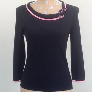 Grace Black Ruffled Neck Sweater